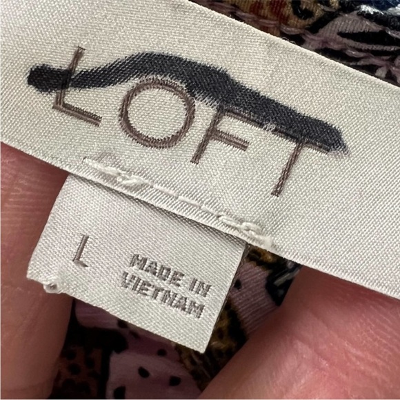 Loft Floral High Neck Tiered Halter Dress Size L - Picture 7 of 9